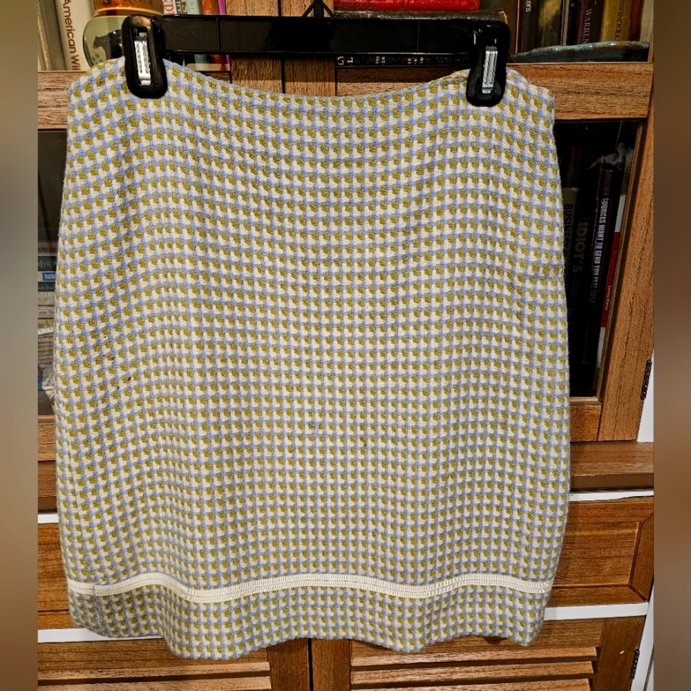 Woven checked skirt